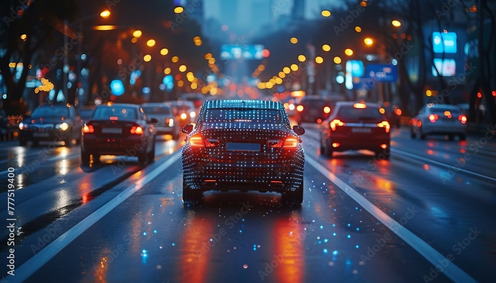 Autonomous Navigation: Roads Ahead, highway scene where autonomous vehicles navigate seamlessly, AI Autonomous Navigation: Roads Ahead, highway scene where autonomous vehicles navigate seamlessly, AI