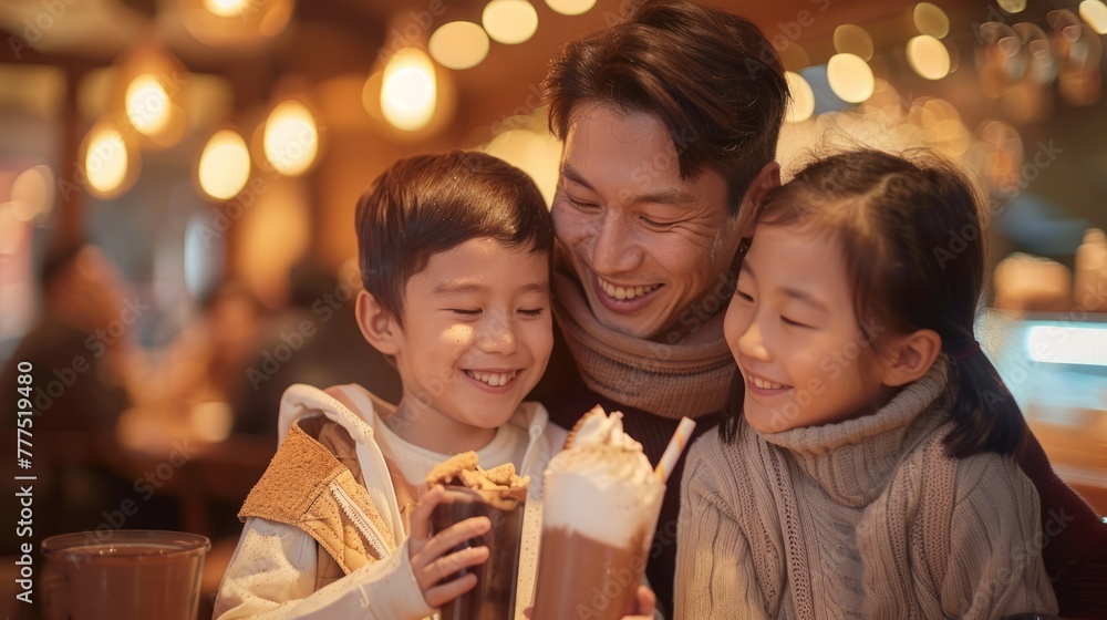 Family Enjoying Drinks Together Family Enjoying Drinks Together