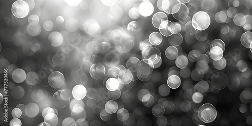 Christmas background with bokeh lights, Blurred natural background blackandwhite texture to overlay the side,Light Gray vector backdrop with circles Abstract decorative design in gradient style.

 photo