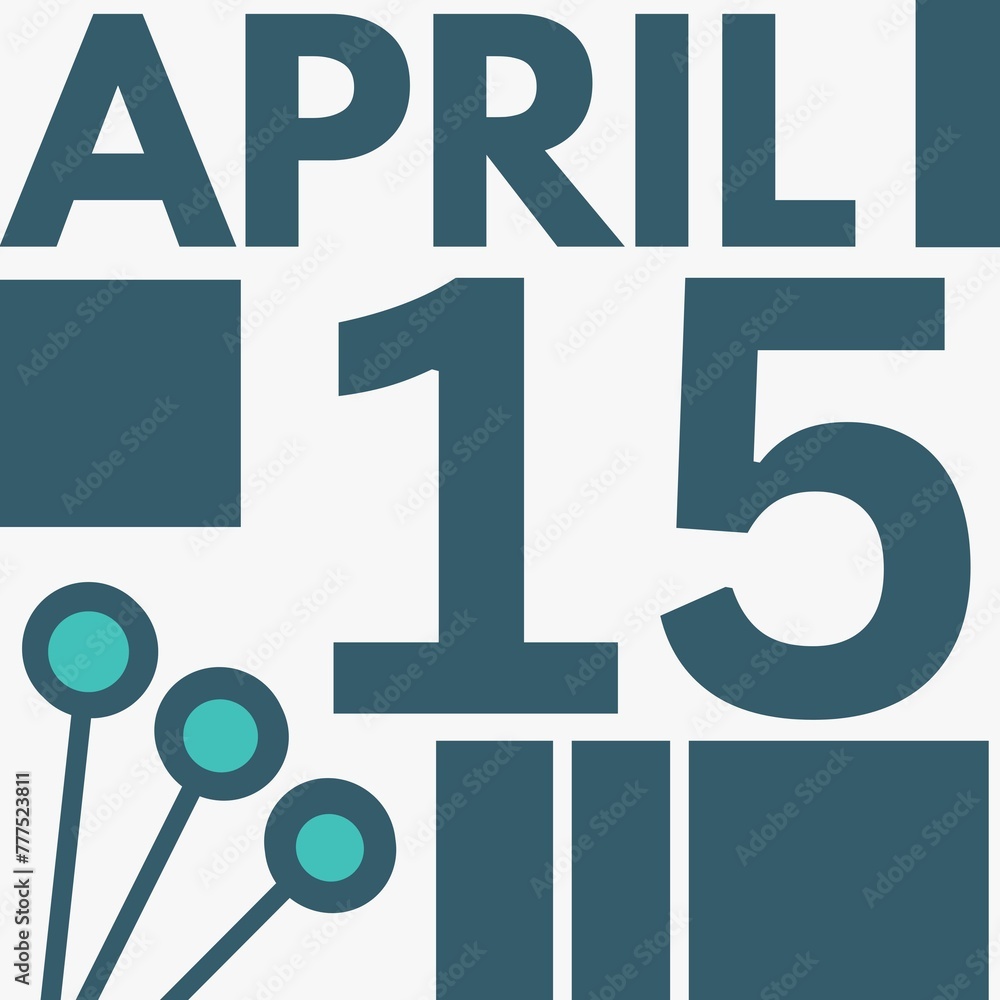 April 15 . flat Modern style calendar .date ,day, month .flat Modern style calendar for the month of April April 15 . flat Modern style calendar .date ,day, month .flat Modern style calendar for the month of April