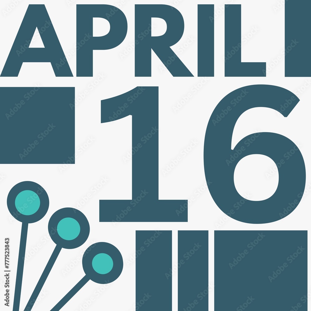 April 16 . flat Modern style calendar .date ,day, month .flat Modern style calendar for the month of April April 16 . flat Modern style calendar .date ,day, month .flat Modern style calendar for the month of April
