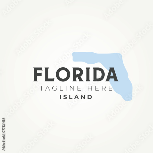 florida USA map icon logo vector illustration design