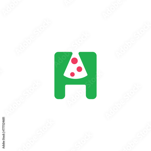 Letter H Pizza Logo With Unique Style