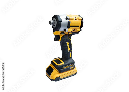 Electric tool ,Power tool ,Mid-Range Cordless Impact Wrench or Cordless screwdriver with battery on white background 