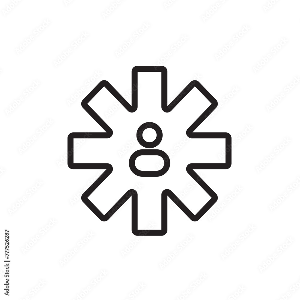 Gear Person Production Line Icon Gear Person Production Line Icon