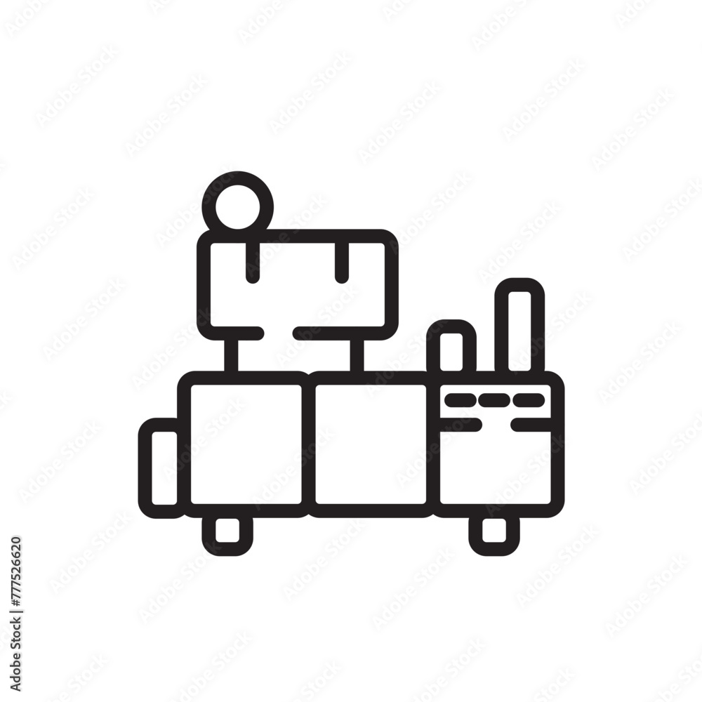 Drugs Production Machine Line Icon Drugs Production Machine Line Icon