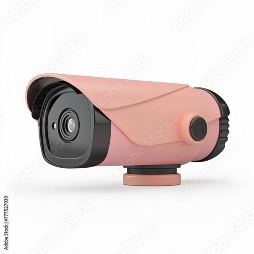 Home security camera in pastel clay style 3D safety on a white backdrop