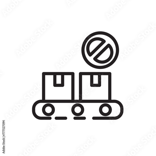 Production Recession Stop Line Icon