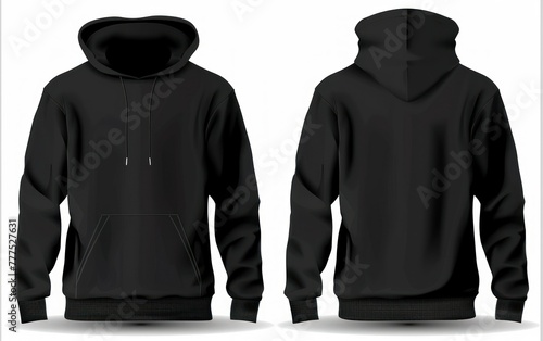 Black hoodie template for advertising or branding