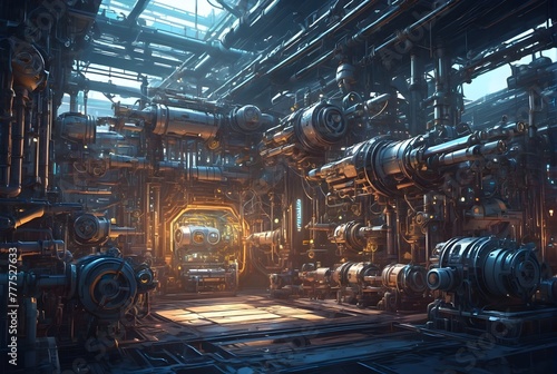 abstract workshop of a high-tech factory