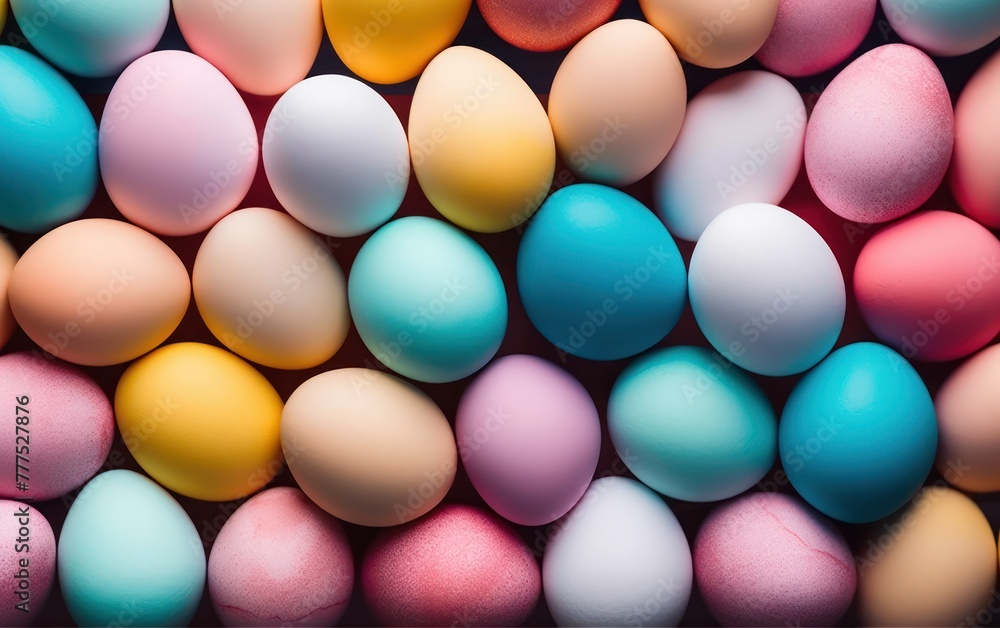 Vibrant multicolored eggs arranged neatly Vibrant multicolored eggs arranged neatly
