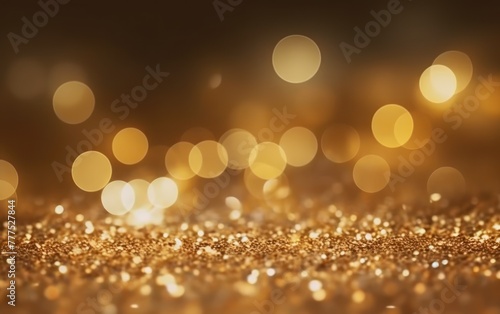 Abstract golden bokeh light background