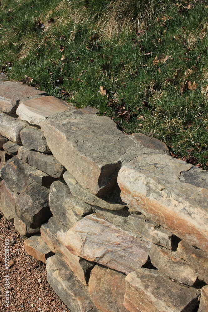 stone wall in the park stone wall in the park