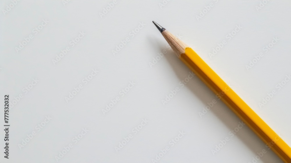 Yellow Pencil With Black Tip on White Surface Yellow Pencil With Black Tip on White Surface