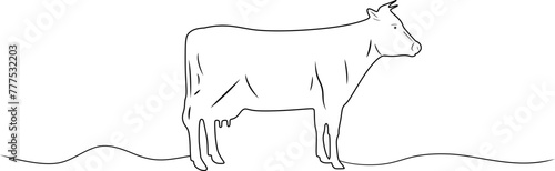 line art cow