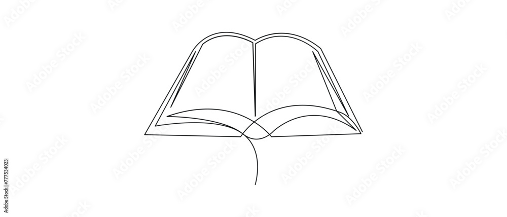 Vector continuous one simple single abstract line drawing of Book educational concept minimalist design Vector continuous one simple single abstract line drawing of Book educational concept minimalist design