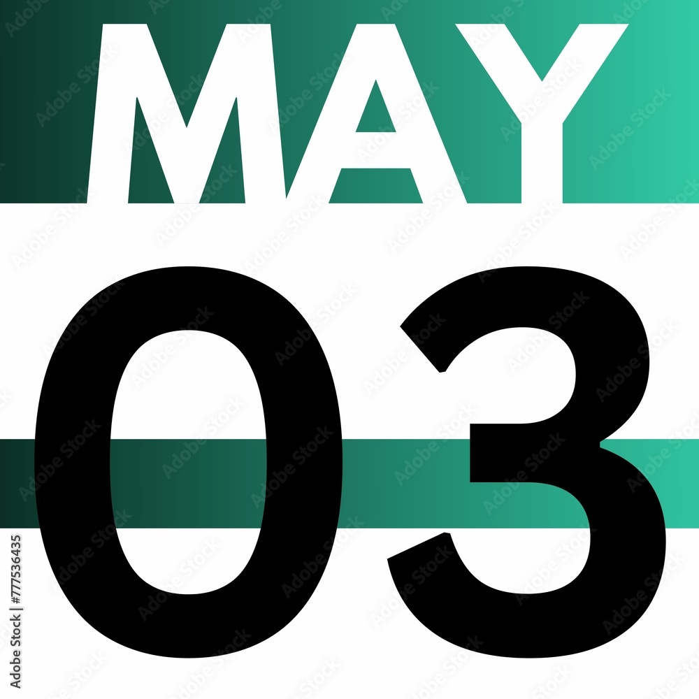 MAY 3 . Modern gradient style calendar icon .date ,day, month .flat Modern gradient style style calendar for the month of MAY MAY 3 . Modern gradient style calendar icon .date ,day, month .flat Modern gradient style style calendar for the month of MAY