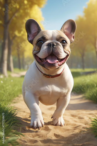 Bouncy French Bulldog Embracing Sunshine with Joy