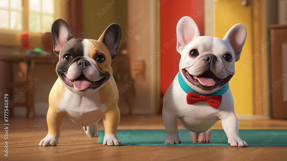 Euphoric French Bulldog Jumping for Joy in Outdoor Freedom Euphoric French Bulldog Jumping for Joy in Outdoor Freedom
