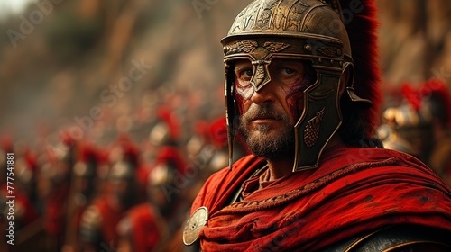 A Roman warrior, Close-up