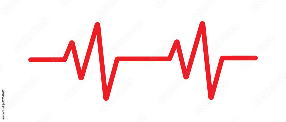 Heartbeat icon. Heart beat cardiogram.  Heartbeat graph vector. Heart beat wave. Heartbeat sign in flat design. Vector illustration.
