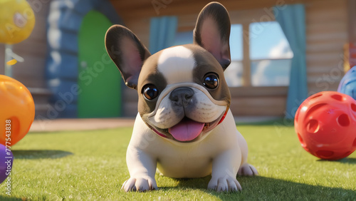 Boundless Bliss: French Bulldog's Happy Hop in Nature's Playground