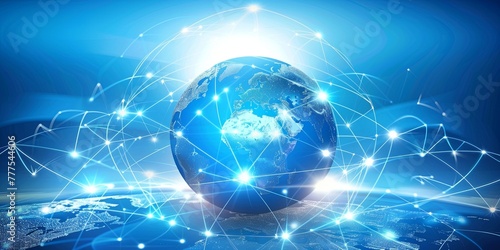 A globe with interconnected communication lines, symbolizing the global reach and instant connections facilitated by online communication