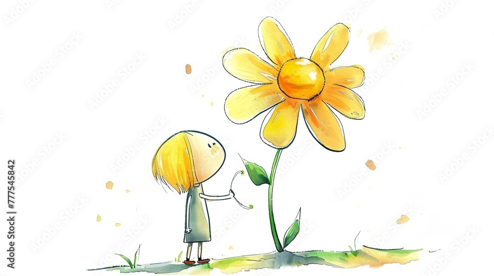 A cute little flower cartoon character