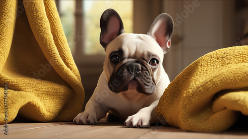 Furry Happiness: French Bulldog Jumps with Unbridled Joy