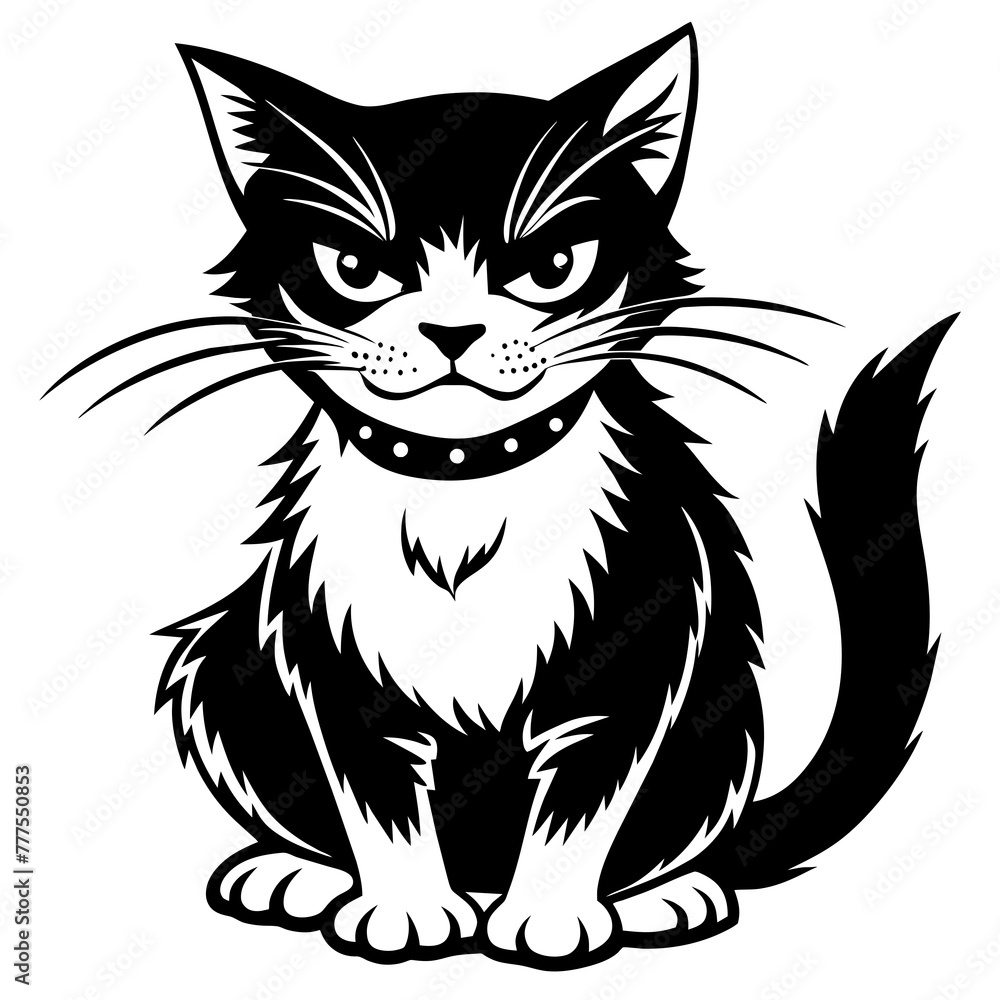 angry cat sitting vector angry cat sitting vector