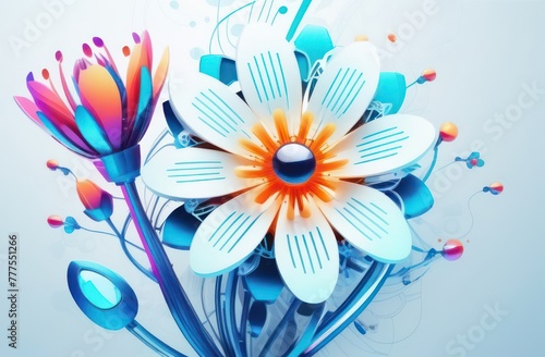 bright flowers on a light background