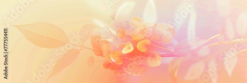 Dreamlike Botanical Banner in Warm Pastel Tones