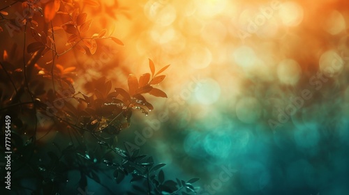 Sunlit Leaves with a Warm Bokeh Background