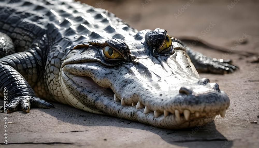 An-Alligator-With-Its-Eyes-Fixed-On-A-Potential-Th-