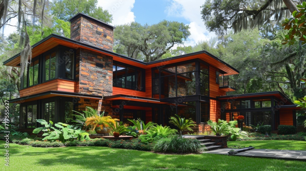 Sleek lines, geometric shapes, and large windows define exterior modern house styles, blending form with function for contemporary living.
Sleek lines, geometric shapes, and large windows define exterior modern house styles, blending form with function for contemporary living.