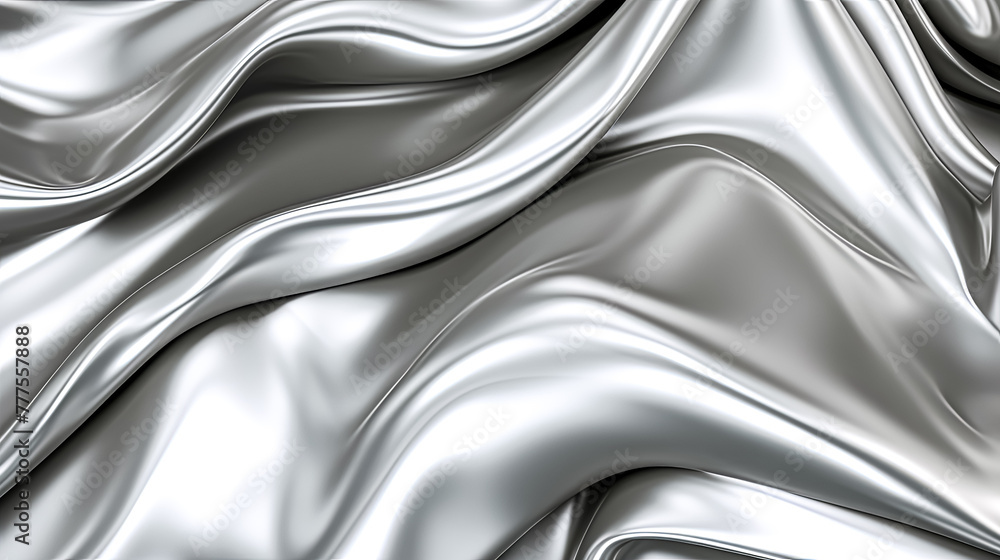 A silver fabric with a wave pattern. A silver fabric with a wave pattern.