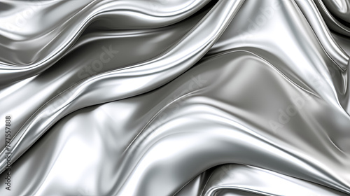 A silver fabric with a wave pattern.