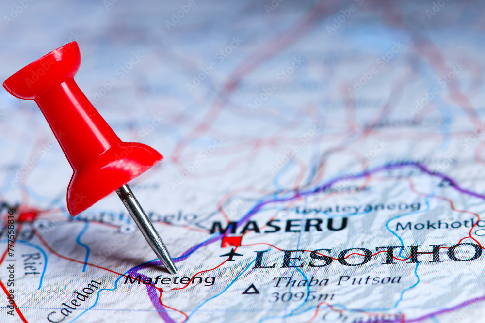 Mafeteng, Lesotho pin on map Mafeteng, Lesotho pin on map