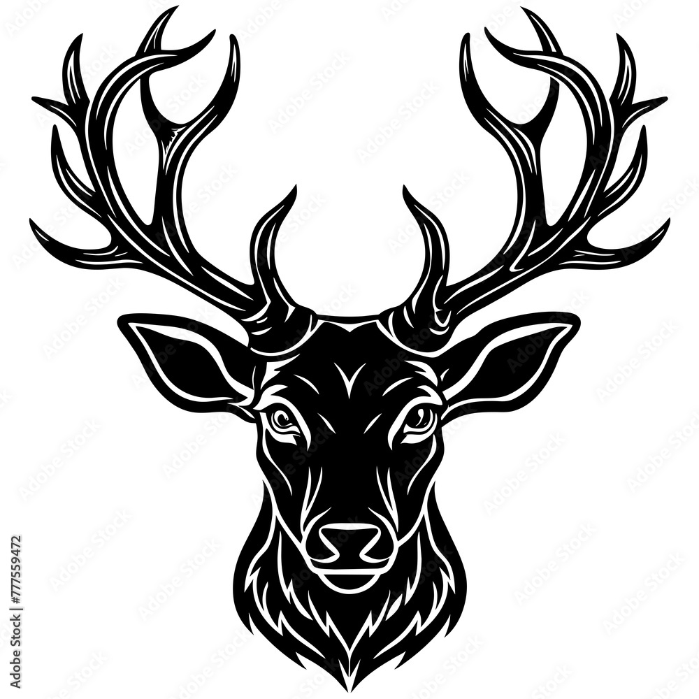 deer--head-silhouette-vector-on-white-background deer--head-silhouette-vector-on-white-background