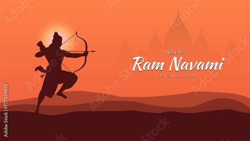 Happy Ram Navami festival of India Social Media Post photo