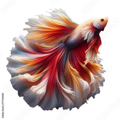 Colorful Siamese fighting fish, isolated background. © Napatsorn