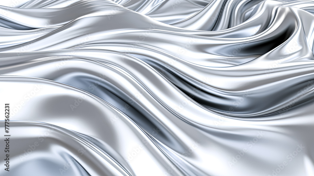 A silver fabric with a wave pattern. A silver fabric with a wave pattern.