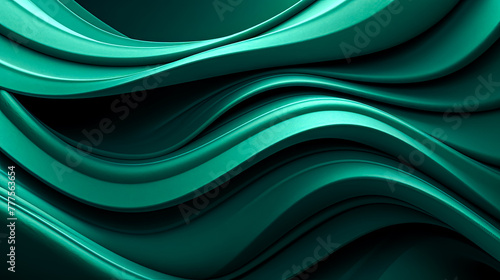 A green wave with a black background
