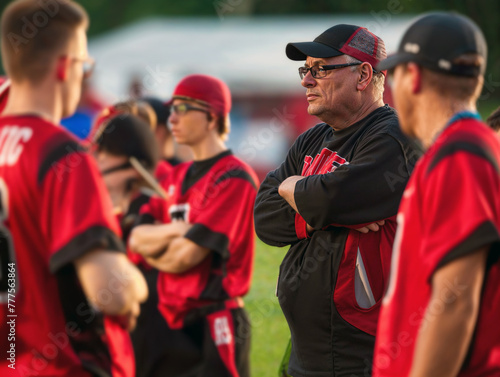 High school football team watching game from sidelines, motivated and strategic.