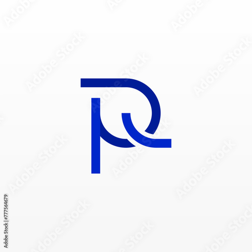 Modern minimal style PQ initial logo suitable for business
