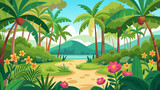 background-bali--palms--flowers-jungle