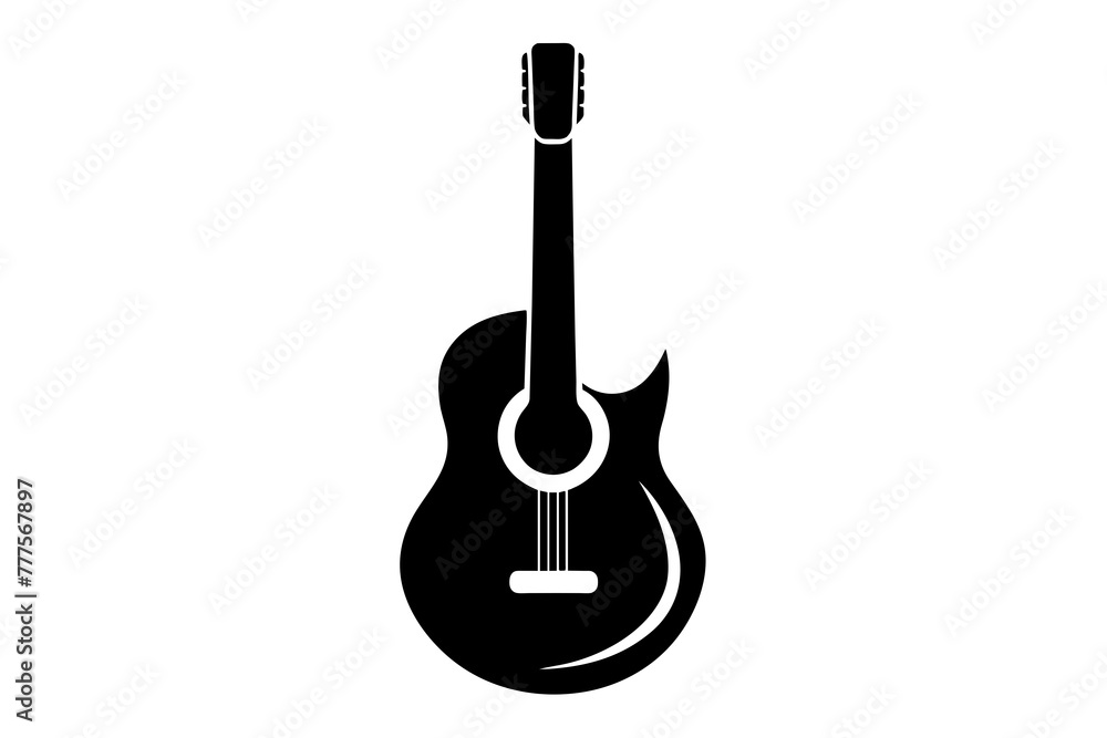 guitar silhouette vector art illustration