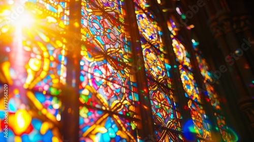 Stained glass window colorful light