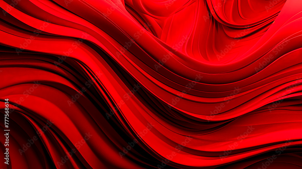 A red fabric with a wave pattern A red fabric with a wave pattern