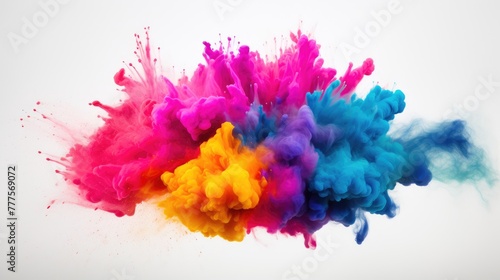 Vibrant Powder Burst Frame, Blank Canvas for Creativity